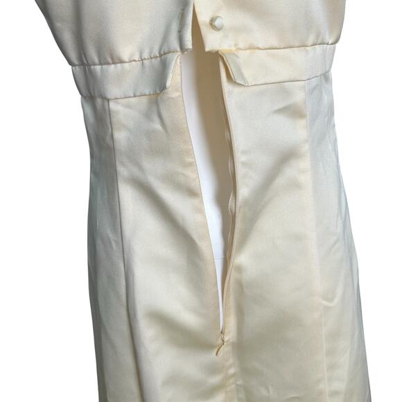 Vintage Scott McClintock Millennium 2000 Satin Dress Sz 4 Butter Yellow Gown - Picture 5 of 16